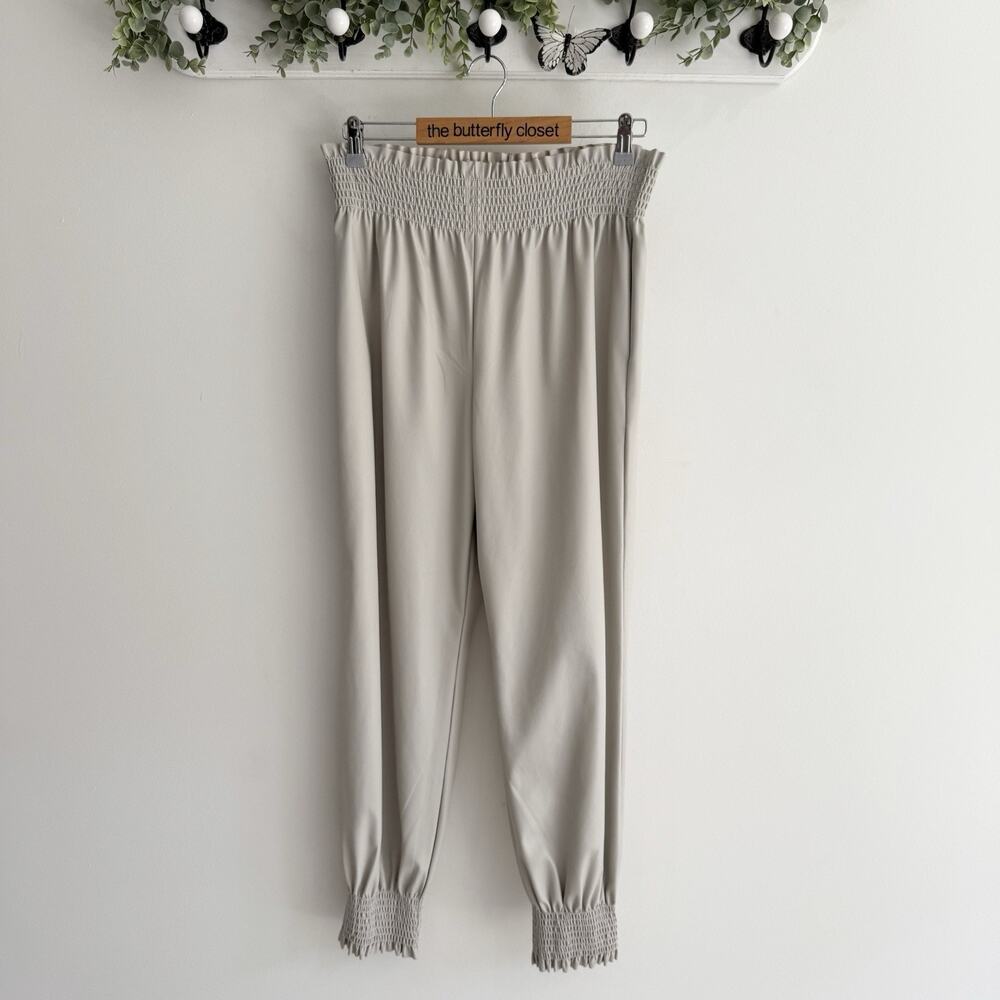 Trina Turk Channel Islands faux leather Pants Tan Medium New With Tags 174039